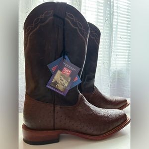Tony Lama New Ostrich Cowgirl Boot in Coffee